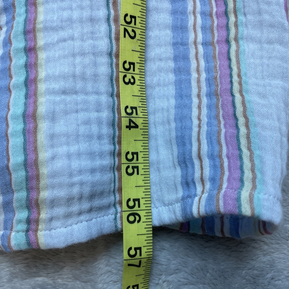 Natural Reflections Womens Gauze Tiered Maxi Dress Size L Pastel Stripe V Neck - Picture 9 of 9